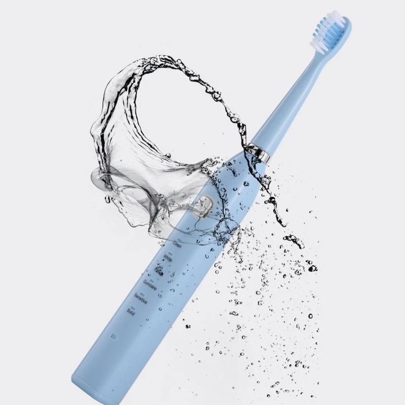 

Electric Toothbrush USB 4 Replacement Heads 6 Cleaning Modes