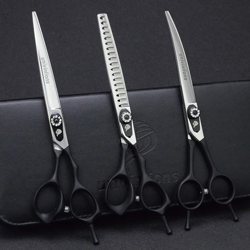 

7 "прямые и истонченные и изогнутые ножницы для домашних животных, ножницы для нарезания собак, набор ножниц для стрижки, филировочные ножницы для собак, кошек