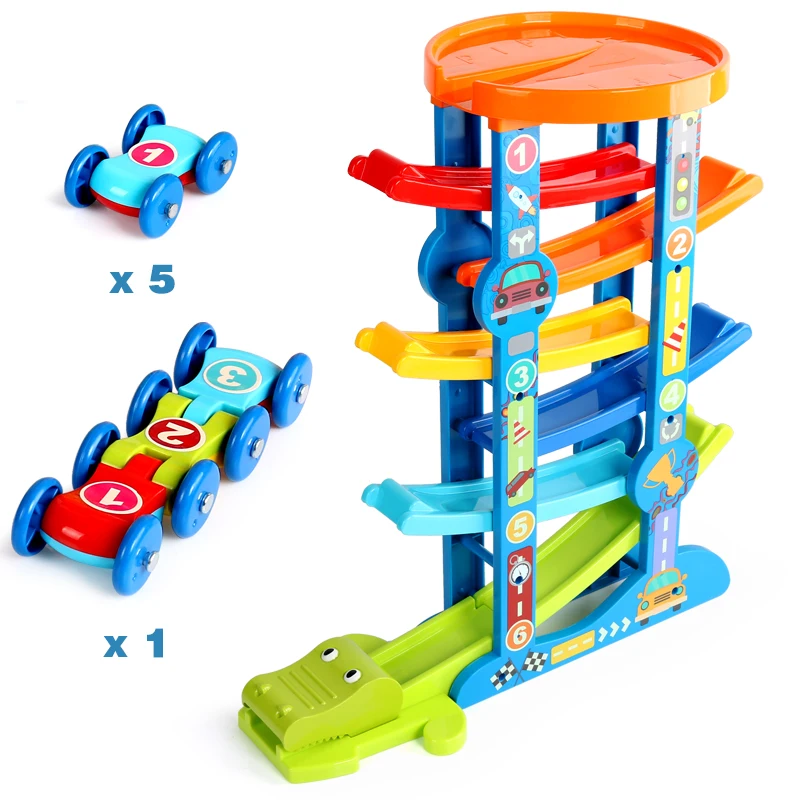 7 слойная гоночная трасса Ramp и 6 Мини инерционная машинка раздвижные игрушки