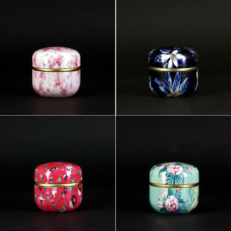 Японский стиль кухонная коробка для чая круглая металлическая банка конфеты