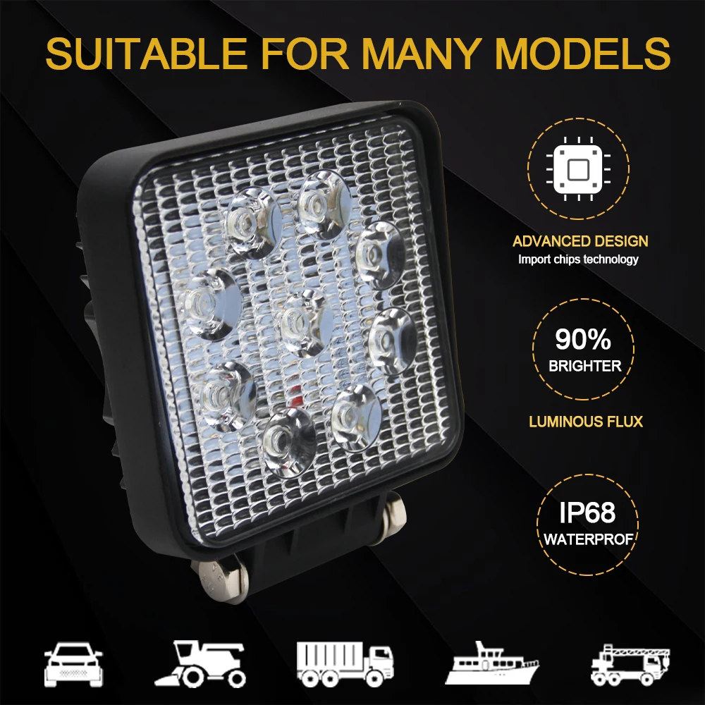CO LIGHT 4inch Work LED Light Bar 27W Car Bright Led Beams 12V 24V Lamp For Jeep ATV SUV 4WD 4x4 Tractor Off-road | Автомобили и