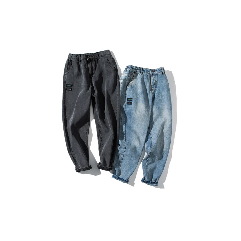 Мужские прямые джинсы в стиле хип-хоп одежда Корейском уличная harajuku modis свободная