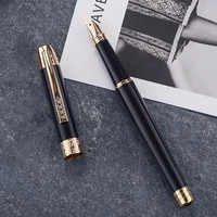 hero 200c 14k gold office home fountain pen black with golden carved clip fine nib 0 5mm and box for collection writing pen