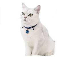 velvet bronzing star adjustable necklace for cats puppy fishbonesnowflakestarry sky collar chic pets supplies accessories