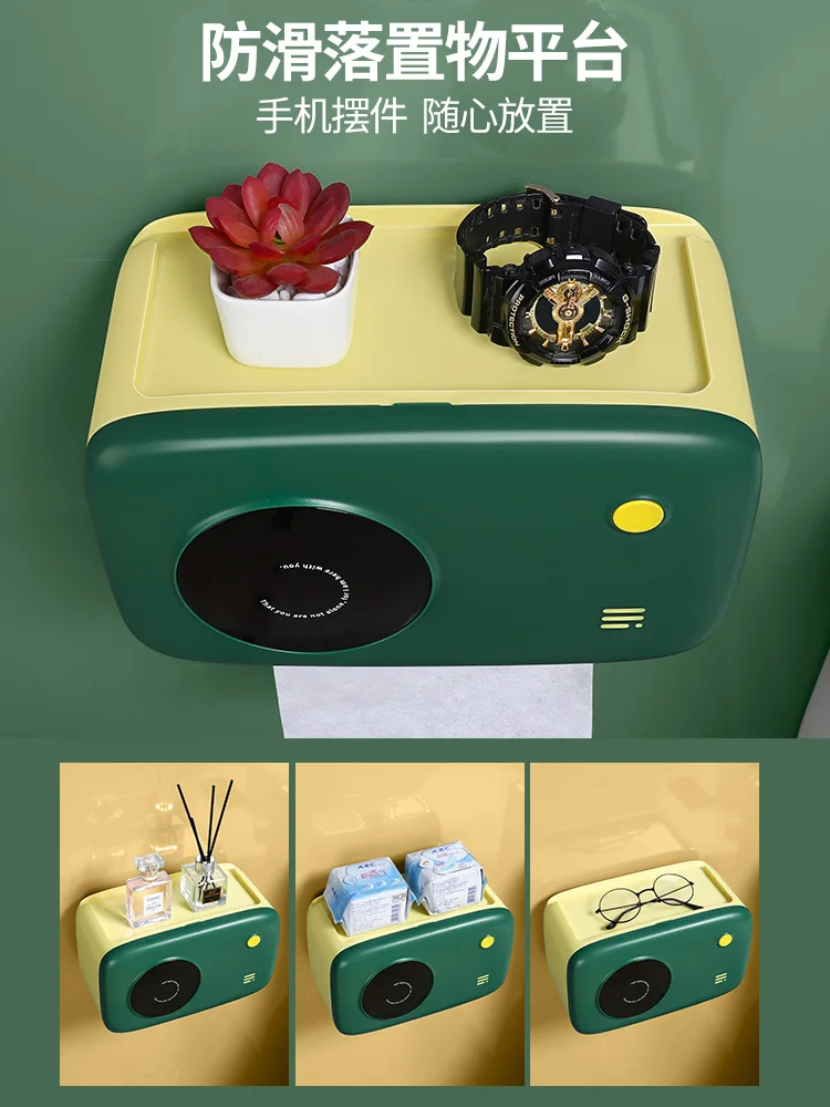 

Phone Holder Interior Plastic Tissue Box Modern Wall Mounted Holder Storage Box Bathroom Tissue Boite Mouchoir Home Accessories