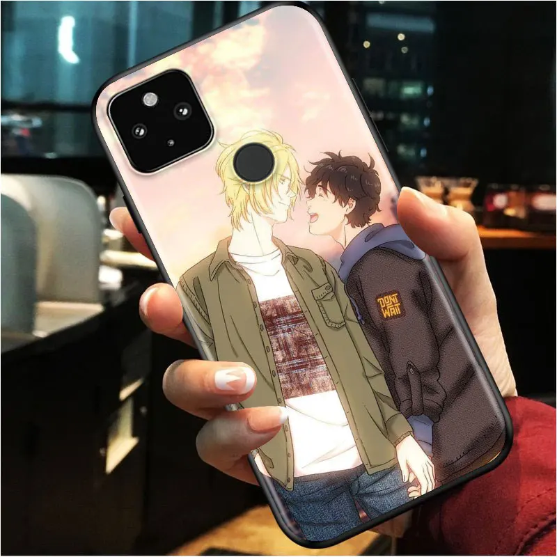 

Hot Friends Fish for Google Pixel 5 4a 4 XL 5G Black Silicone Ring Holder Solft Phone Case