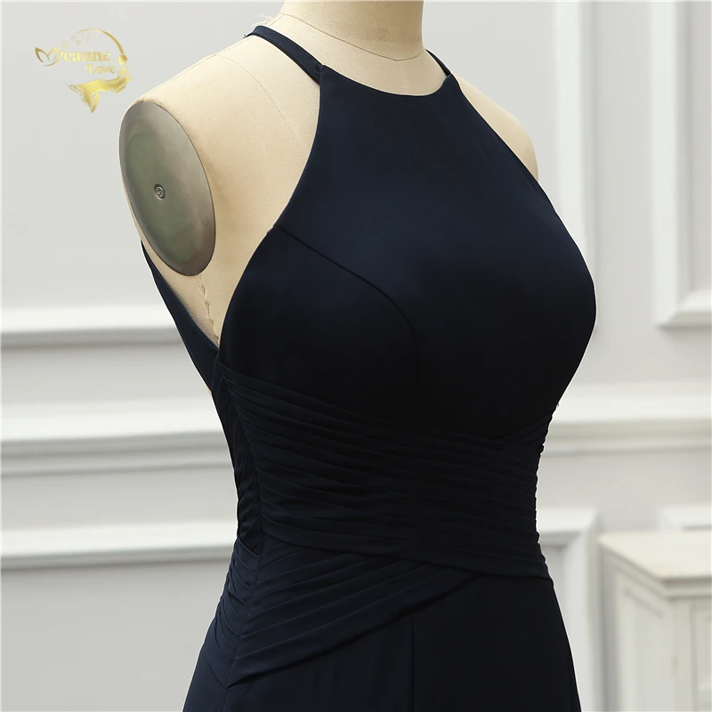 Женское длинное вечернее платье с лямкой на шее и открытой спиной|Вечерние