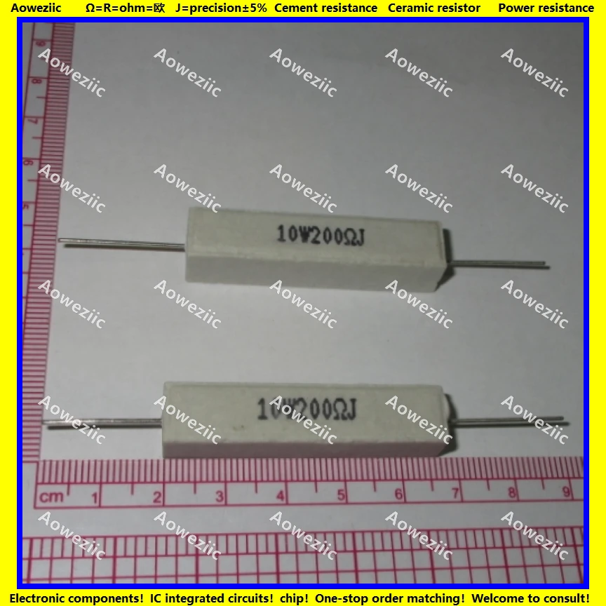 10 шт. RX27 горизонтальный цементный резистор Вт 200 Ом RJ 10W200RJ 10W200ohm керамическое
