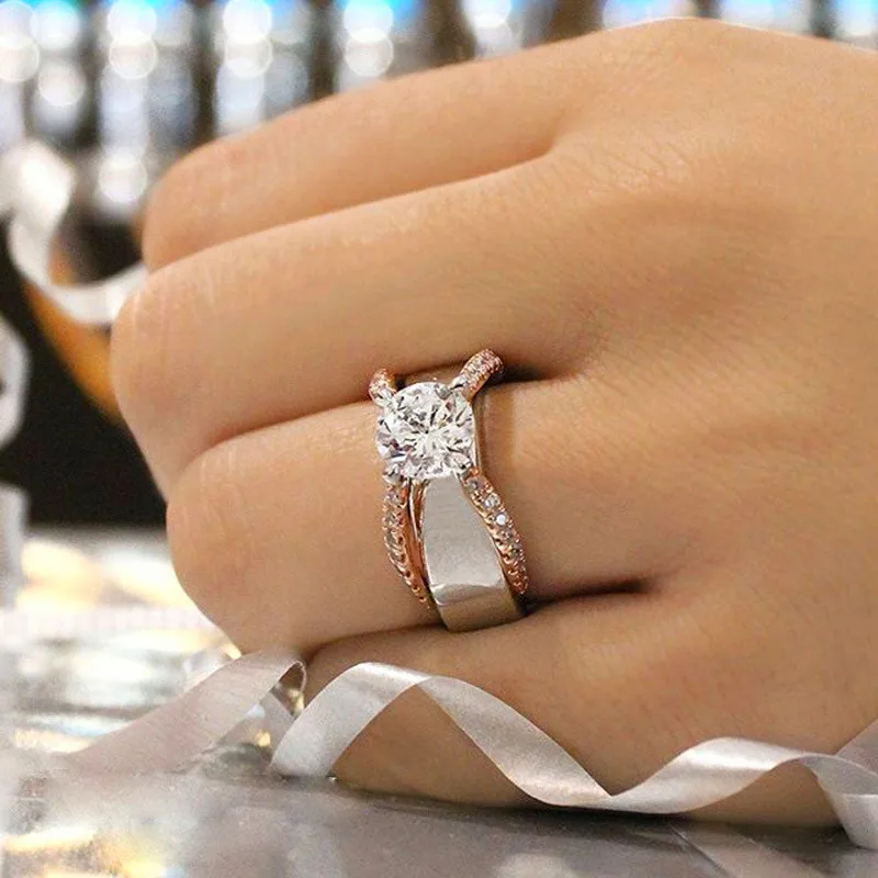 Милые мужские и женские круглые кольца с кристаллами крестом роскошные