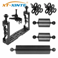 xt xinte aluminum underwater diving tray kit light extension arm bracket system with handle grip stabilizer rig sport slr camera