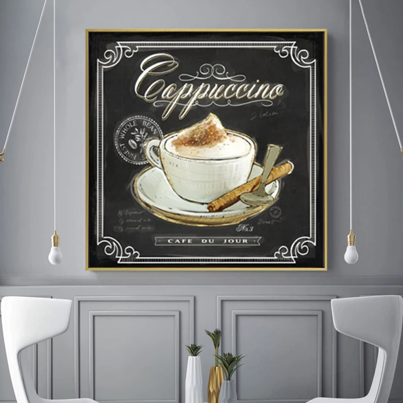 Винтажная Картина на холсте для кухни кофе бара кафе Декор плакаты и принты
