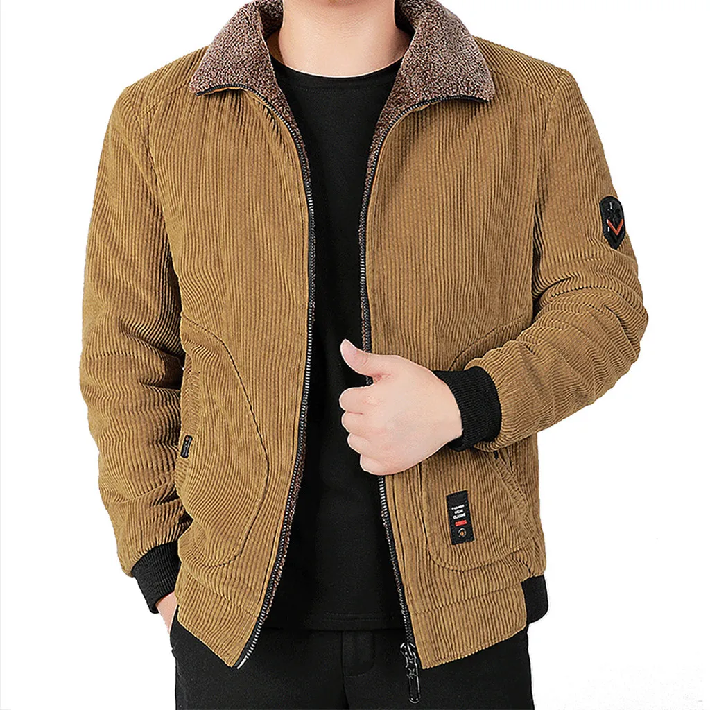 SAGACE Новая модная мужская повседневная куртка Толстая бархатная теплая и удобная