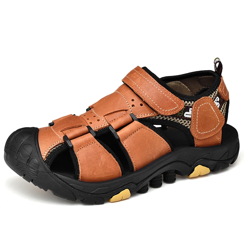 

New Men's Sandals Summer Comfortable Outdoor Men Casual Shoes Genuine Leather Beach Sandals Soft Men Roman Sandals Size 38-46