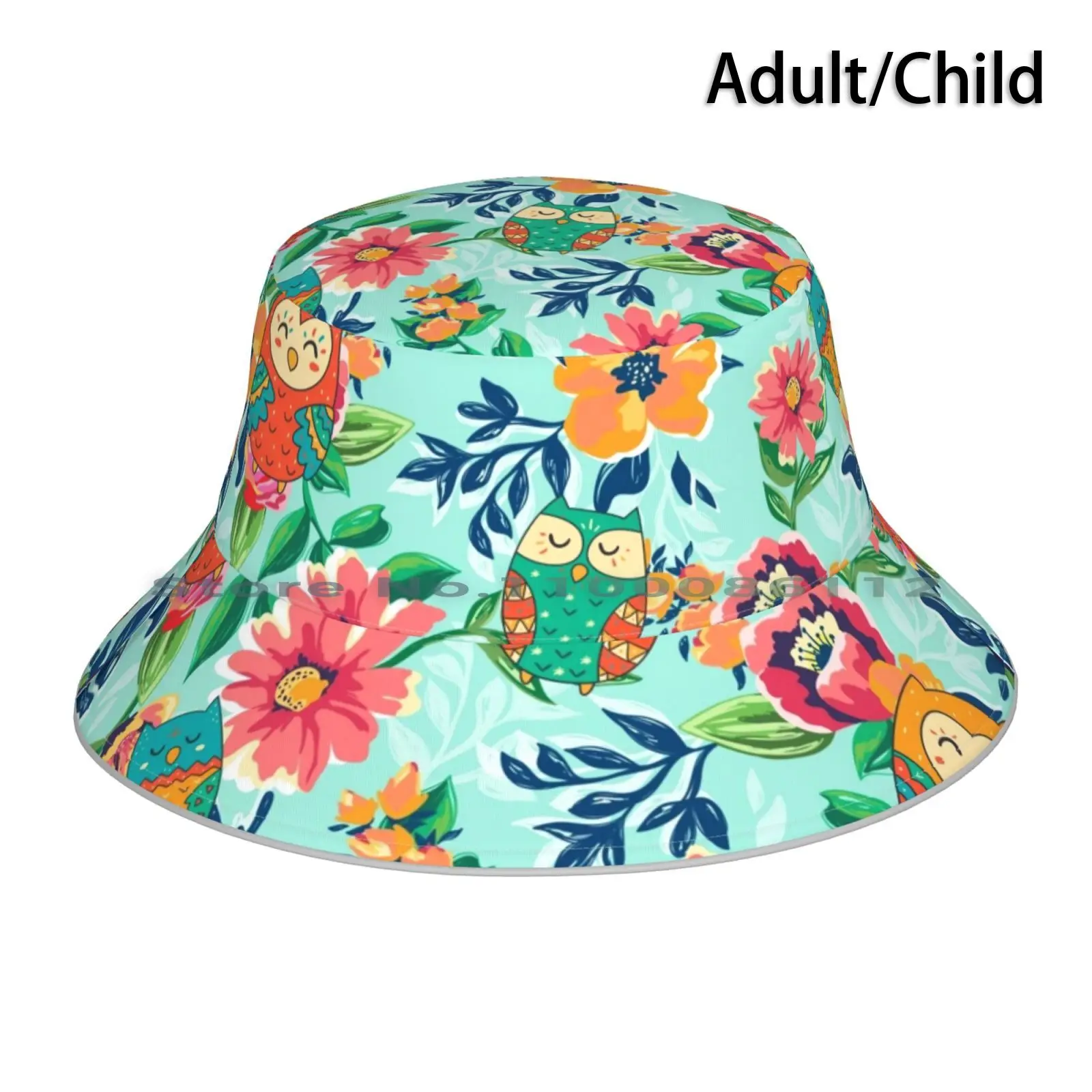 

Панама с цветочным рисунком совы, Весенняя складная шляпа от солнца, с цветами, для отдыха на открытом воздухе, лето