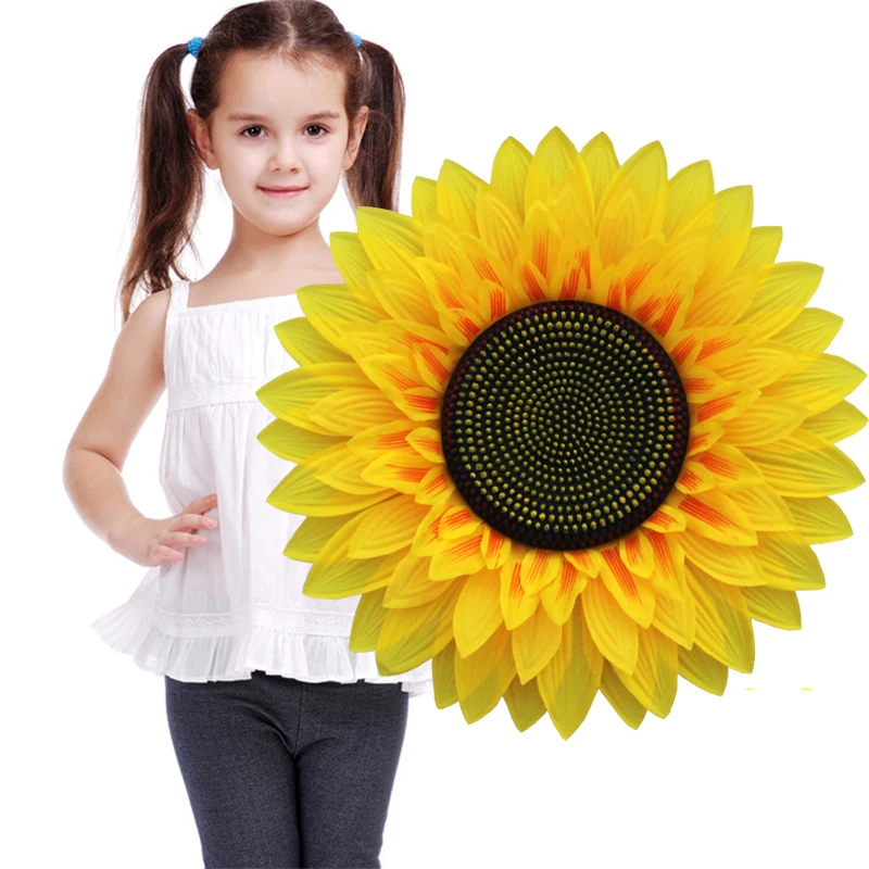 

60CM Large Sunflower Head Performing Props Artificial Flowers Handhold Fake Sunflowers Stage Show Props Wedding Home Party Decor