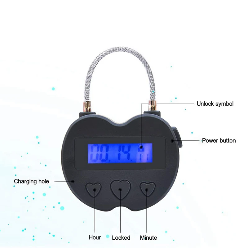 

NEW-Smart Time Lock LCD Display Time Lock Multifunction Travel Electronic Timer, Waterproof USB Rechargeable Temporary Timer Pad