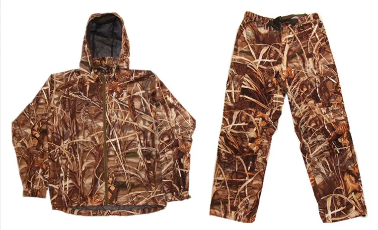 jacket - pants Зимняя охотничья одежда Reed Camouflage с увядшими листьями Осенняя сохраняющая тепло водонепроницаемая куртка и брюки комплект для фотосъемки костюм для наблюдения за птицами - Цвет: jacket - pants