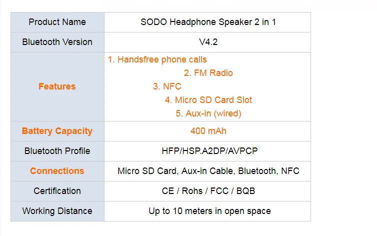 SODO NFC беспроводные bluetooth-наушники с поворотным динамиком беспроводные внешние наушники с микрофоном Складная bluetooth-гарнитура
