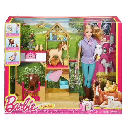

Original Barbie Doll Animal Rescuer Doll & Playset Kit Cute Room Baby Girl Toys For Children Poppenhuis Casa de Bonecas