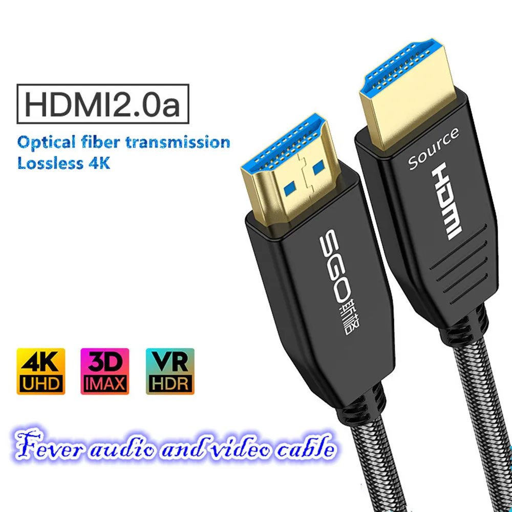 HDMI волоконно оптический кабель 4k 60HZ ТВ приставка HD компьютер 18 Гбит/с аудио видео