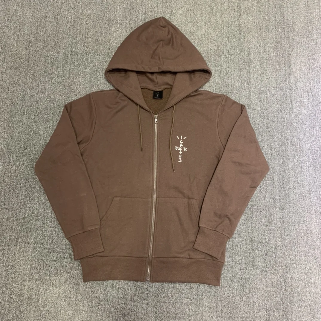 

Travis Scott Franchise YUP Hoodie Men Women Silver Three-dimensional Logo Fashion Sweatshirt Trend Comfortable Zip-up Hoodie