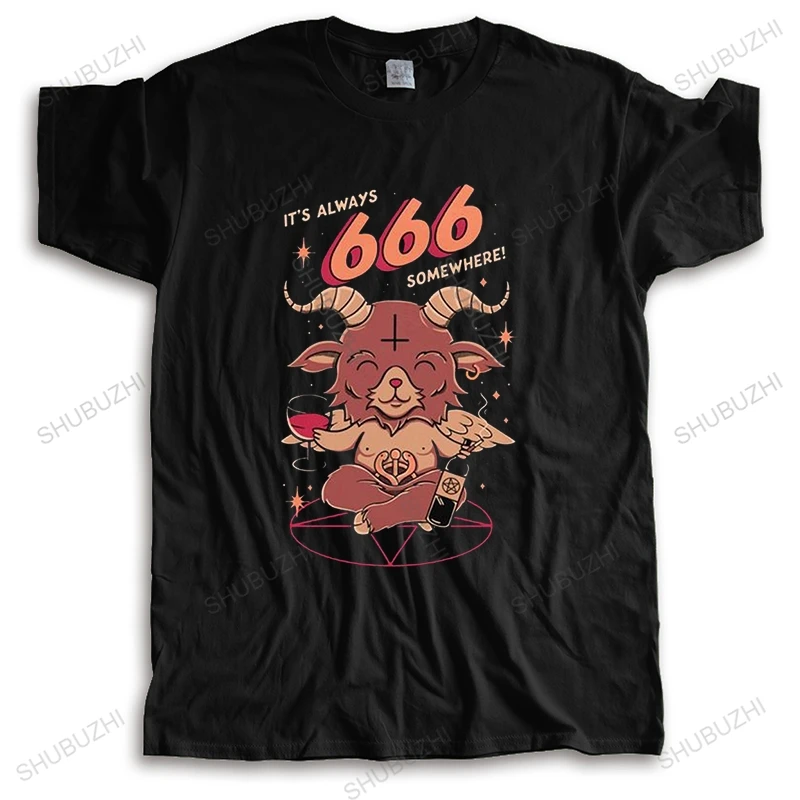 

Мужская забавная футболка Baphomet с изображением сатаны и демона, Модная хлопковая футболка с короткими рукавами, кавайная футболка с изображ...