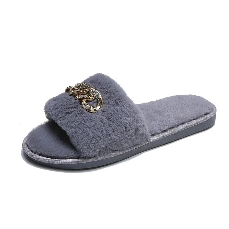 

2021 Fur Comfortable Casual All-matched Slippers Outdoor Slippers Women Summer New Fashion Women's Slippers Flat Home Slippers