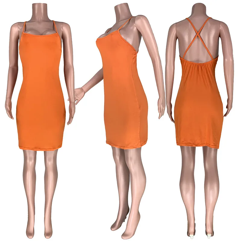 2020 женское летнее Мини платье модное с застежкой низким вырезом на спине