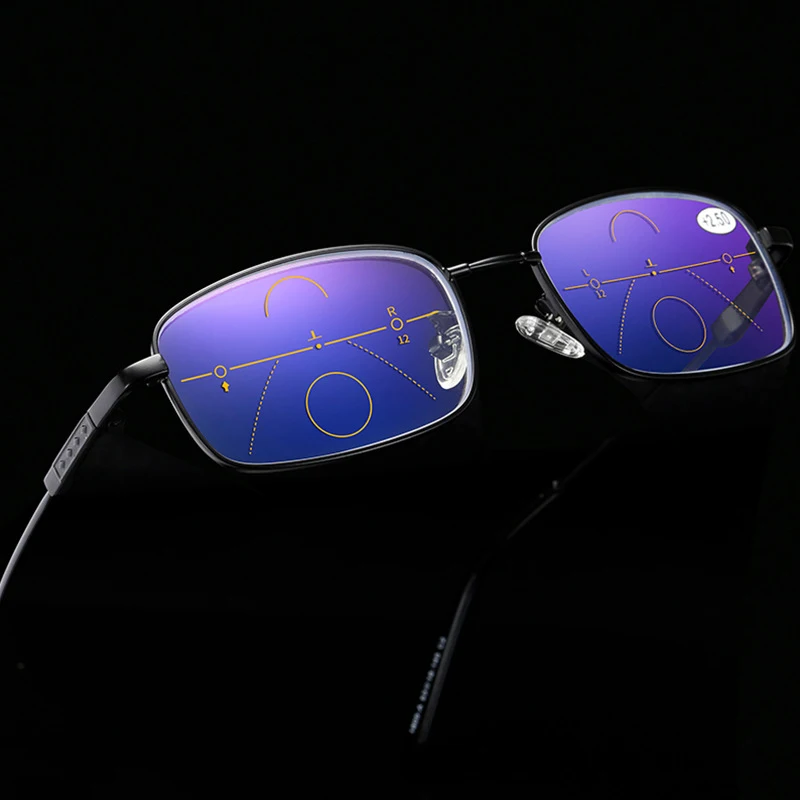 Титановые прогрессивные многофокальные очки для чтения мужчин и женщин