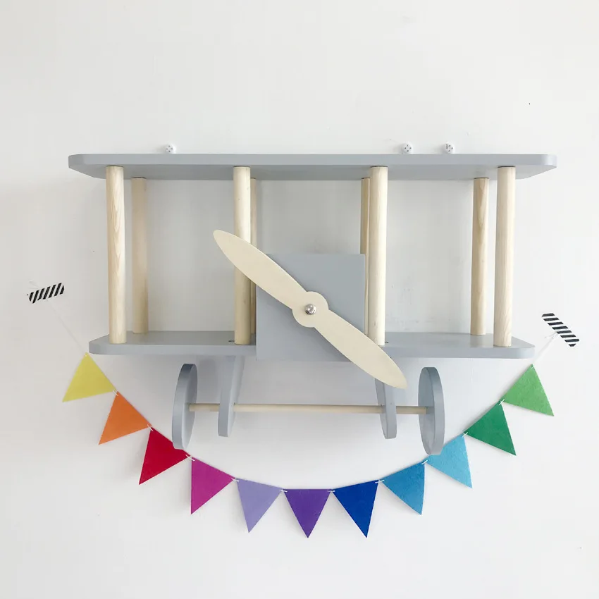 Скандинавский стиль Большой DIY самолет Комплект полок деревянный самолет Декор настенные полки биплан украшение для ребенка и детской комнаты подарок