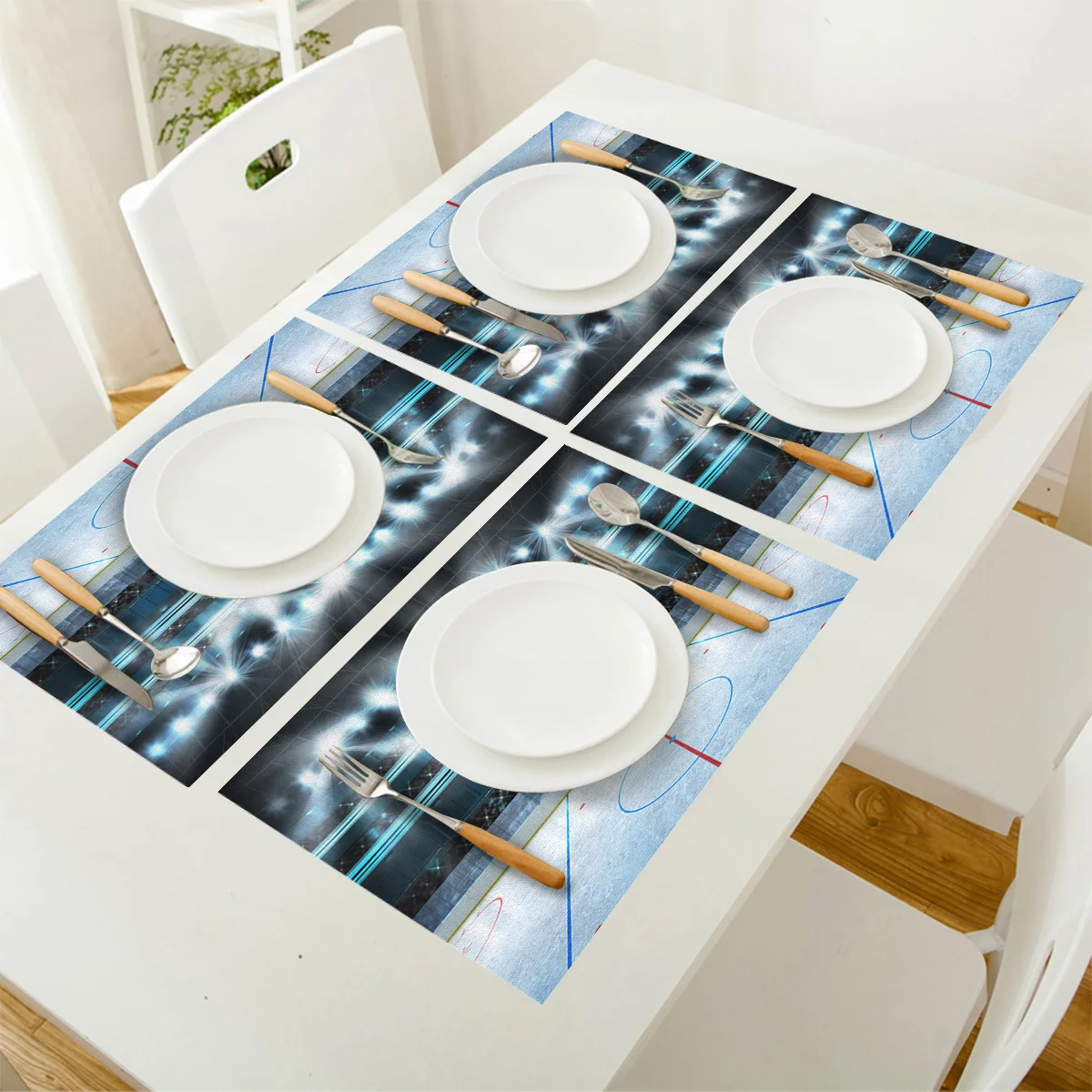 Коврик для стола с узором хоккея и игры в поле кухонный декоративный коврик