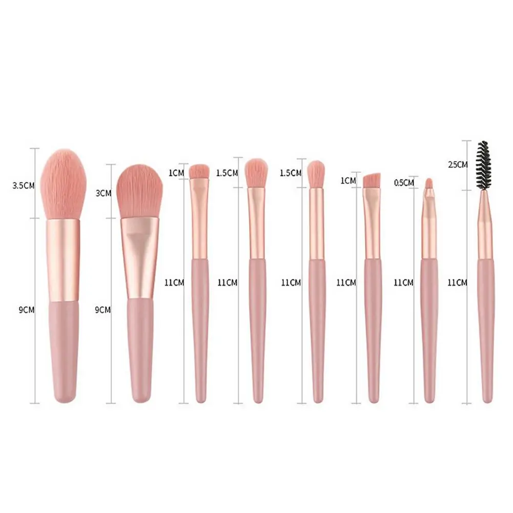 

8pcs Mini Travel Portable Soft Makeup Brushes Set Foundation Powder Eye Shadow Eyelash Lip Concealer Blush Make Up Brush Set