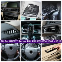 carbon fiber look steering wheel air ac gear head dashboard cover trim accessories for bmw 7 series f01 f02 f03 f04 2009 2015