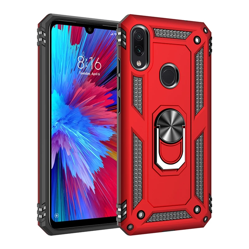 

For Xiaomi Redmi Note 7 8 Pro 8T 9 9S Case Cover Armor Rugged Silicone Shockproof Magnetic Car Holder Ring Case For Redmi 9A 9C