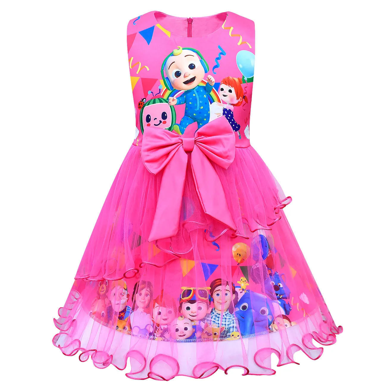 

Cocomelon Kids Princess Dresses for Girls Fashion Summer Sleeveless Cosplay Children Cartoon Birthday Wedding Party Vestidos