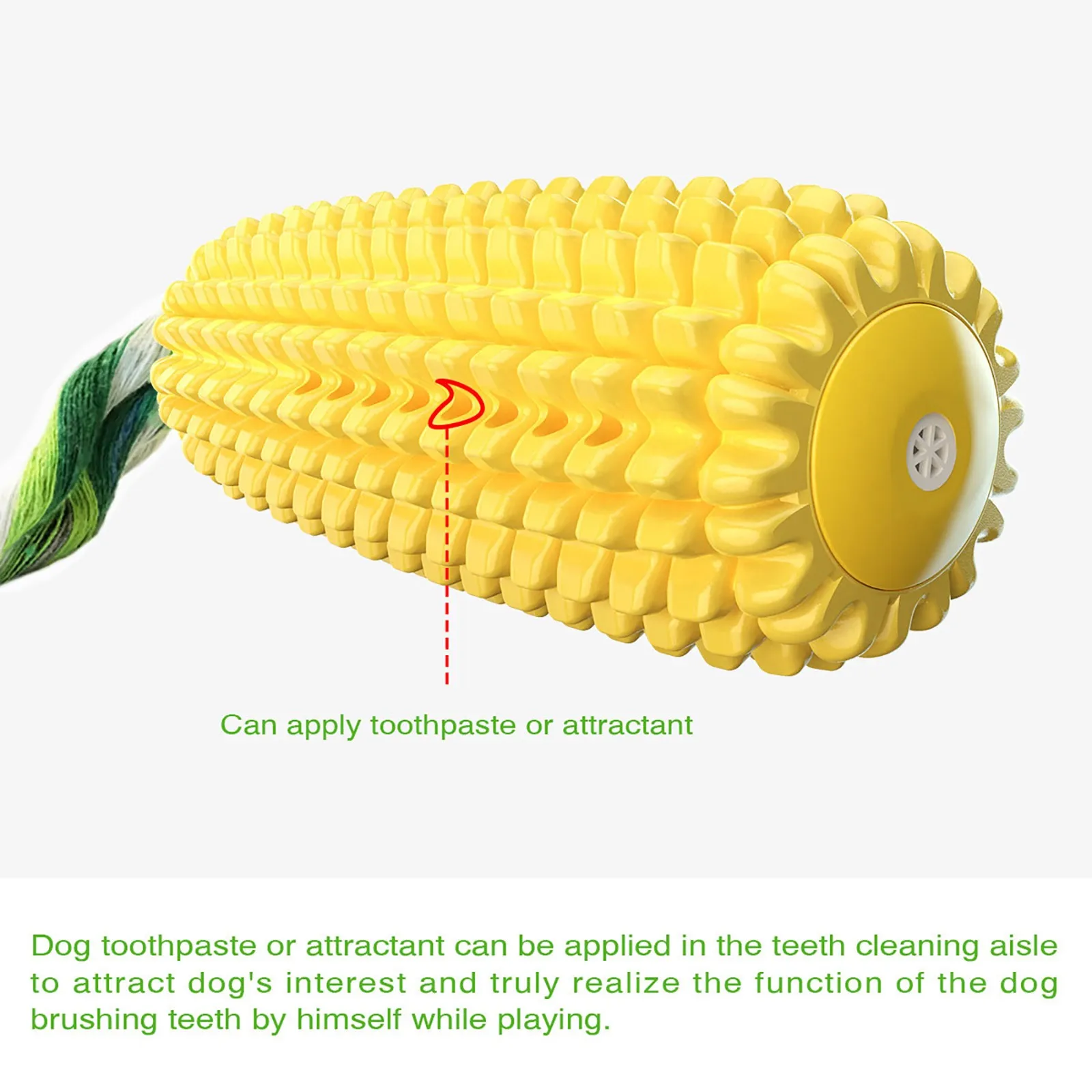 

Corn-shaped Squeaky Dog Toys Puppy Toys Dogs Supplies With Doggy Cotton Rope Pet Tooth Cleaning Tools Pet Molar Rod