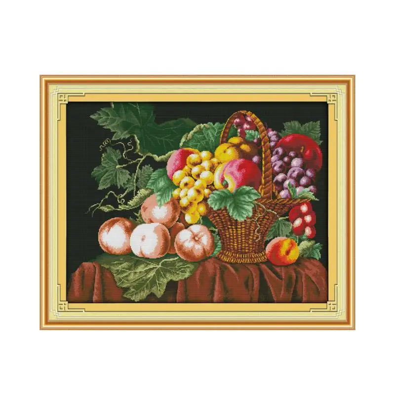 Набор для вышивки крестиком с фруктами 14ct 11ct pre print canvas вышивка сделай сам ручная