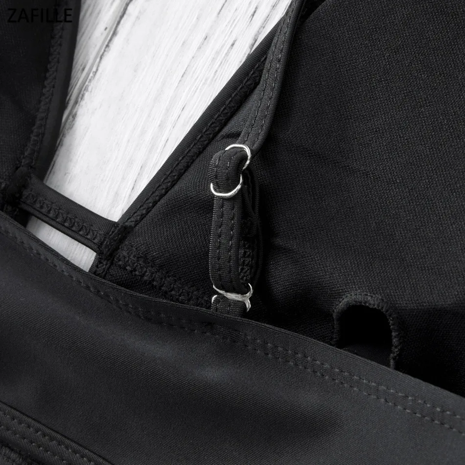 Женский купальник с заниженной талией ZAFILLE черный пикантный купальник-бикини со