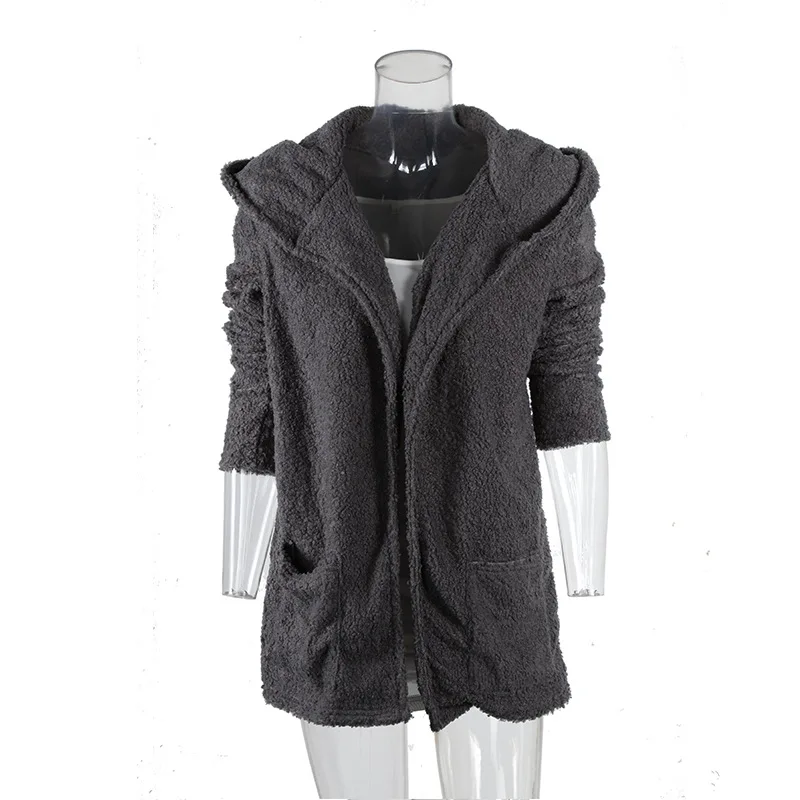 

BHDD knit sweater women cardigan New style with cap on both sides middle-and-long open-top sweaters women and winter Clothing