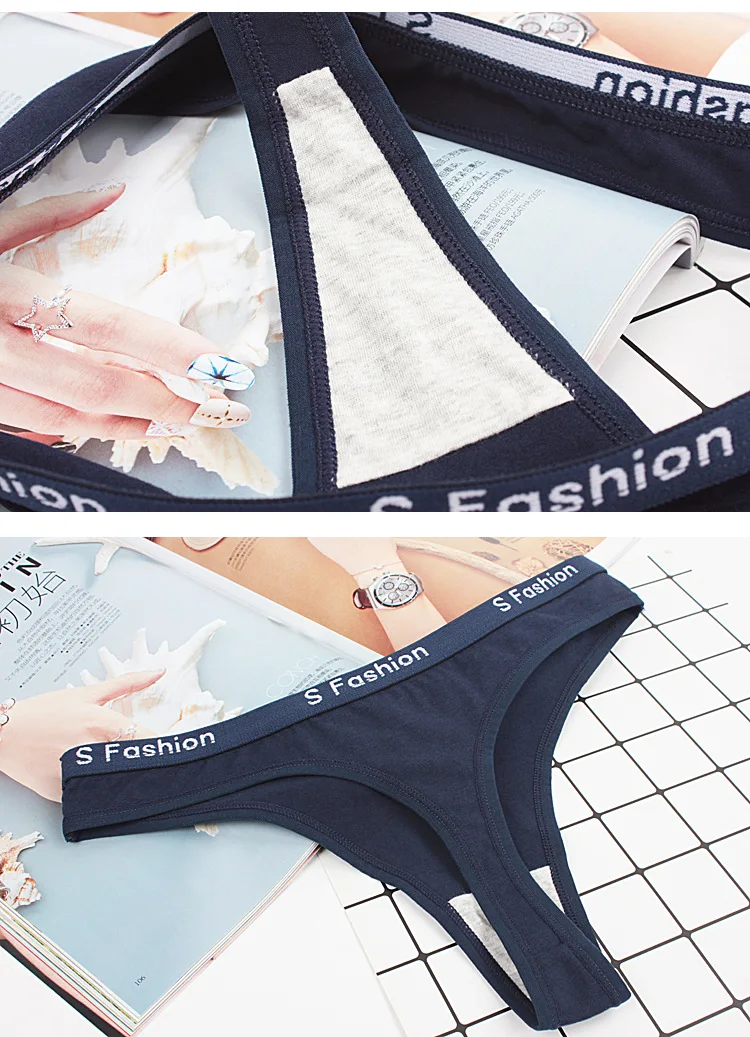 12Pcs Fashion Brand Sexy Women Underwear Panties Top Soft Cotton Thongs for Girls High Quality Female Underpants G-String Woman