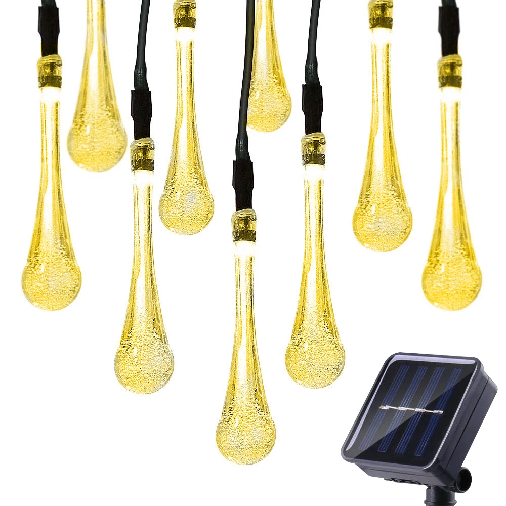 Солнечный СВЕТОДИОДНЫЙ светильник в виде дождевых капель Фея s