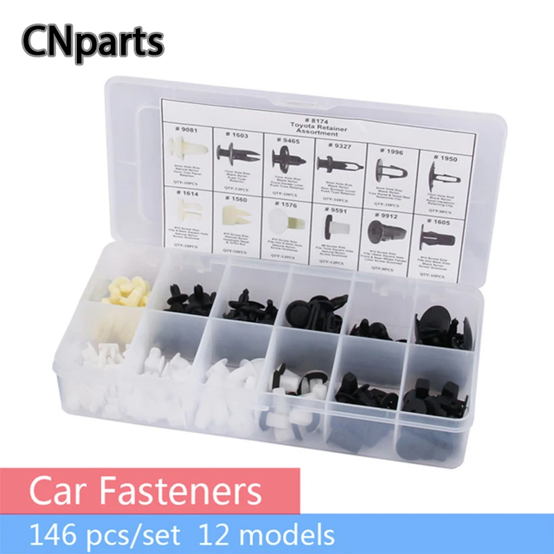 

Автомобильные 146 шт. 12 типов универсальные автомобильные крепежные винты для Toyota Coralla Yaris Opel Astra J G Peugeot 307 206 аксессуары
