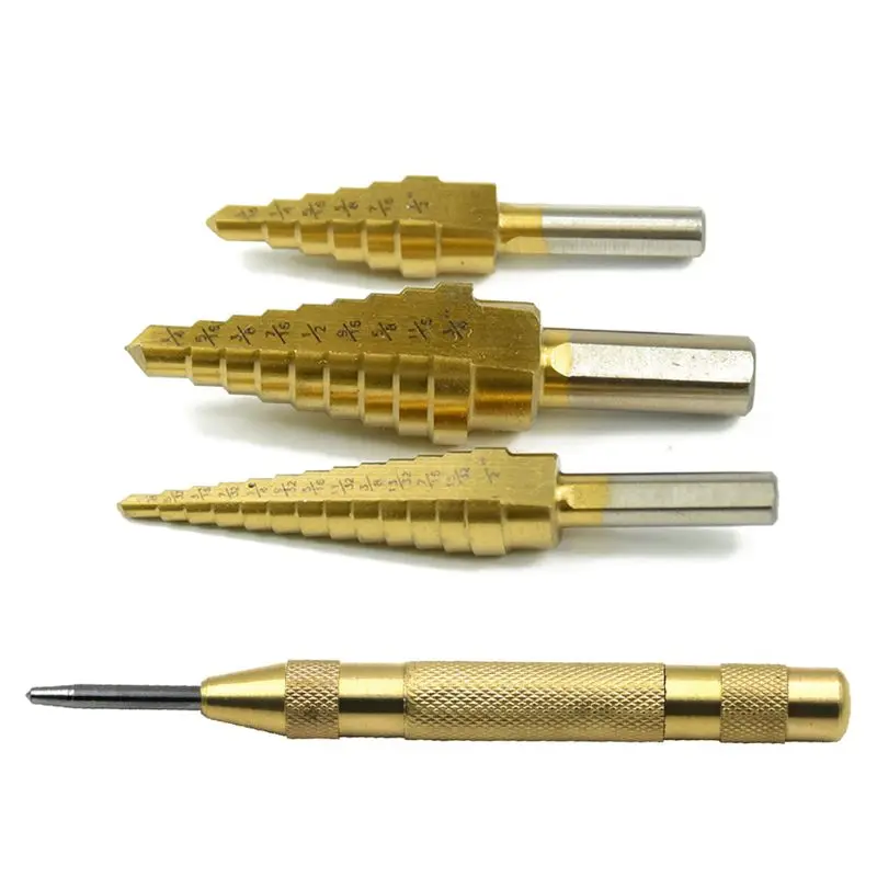 Набор ступенчатых Сверл с титановым покрытием двойные режущие лезвия