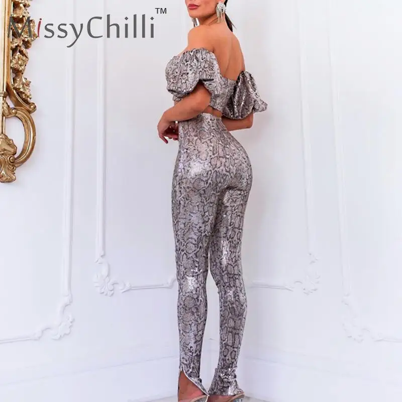 Женский костюм двойка с принтом в виде змеиной кожи| |