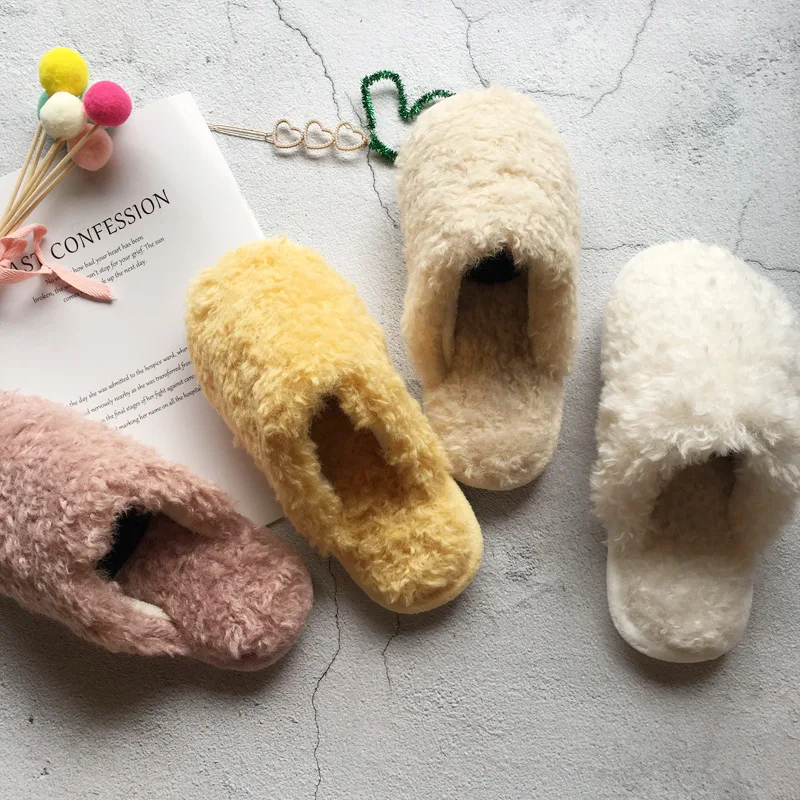 

Новые модные хлопковые тапочки; Женские зимние плюшевые теплые туфли; Однотонные Нескользящие дышащие милые утепленные домашние тапочки
