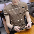 Футболка мужская с круглым вырезом, тенниска из полиэстера с короткими рукавами, крутая приталенная Повседневная рубашка для мальчиков, 4XL, лето