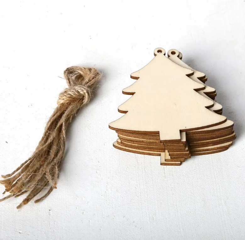 1/10PCS Christmas Natural Wood Tree Ornament New Year Wooden Hanging Pendants Gifts Snow Elk | Дом и сад