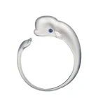 Кольцо с милыми голубыми глазами и Китом, кольцо с животными и Китом, регулируемое кольцо для женщин и девушек