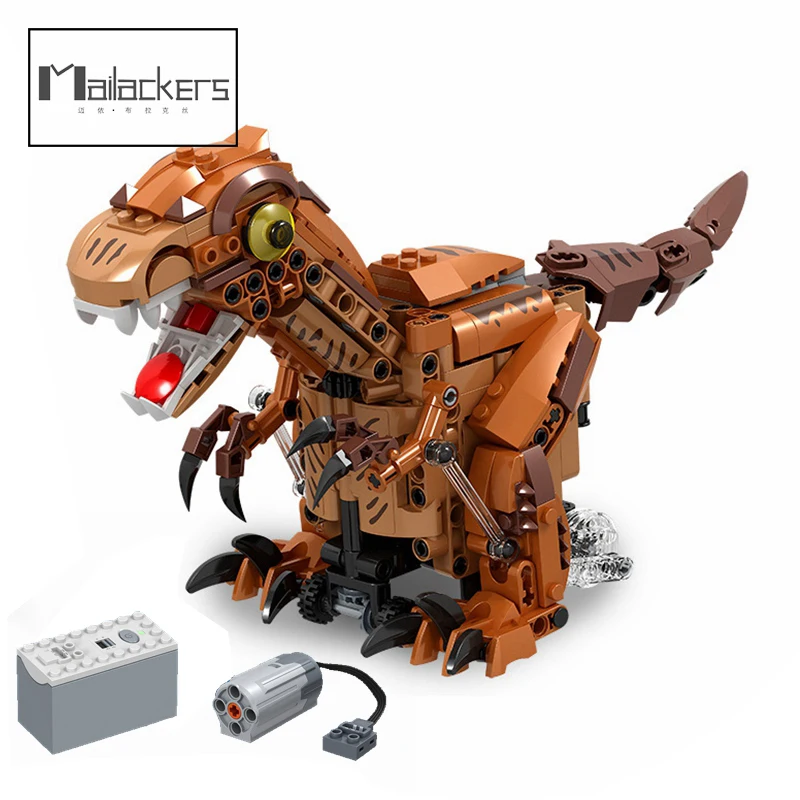 

Mailackers 424Pcs Jurassic Dinosaurs Animal Series Tyrannosaurus Rex Dino Building Blocks World Park Bricks Toys For Children