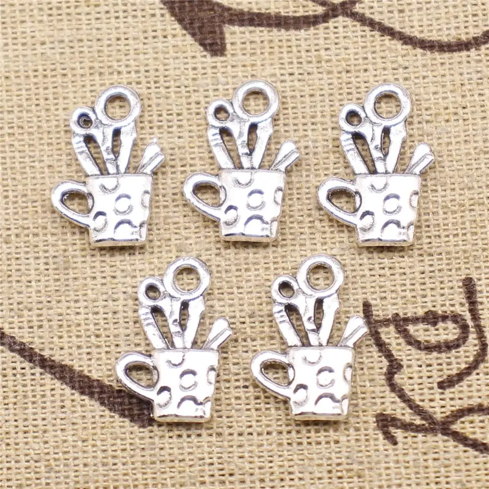 

Designer Charms DIY 10pcs 19x11mm Antique Silver Color Pen Holder Charms